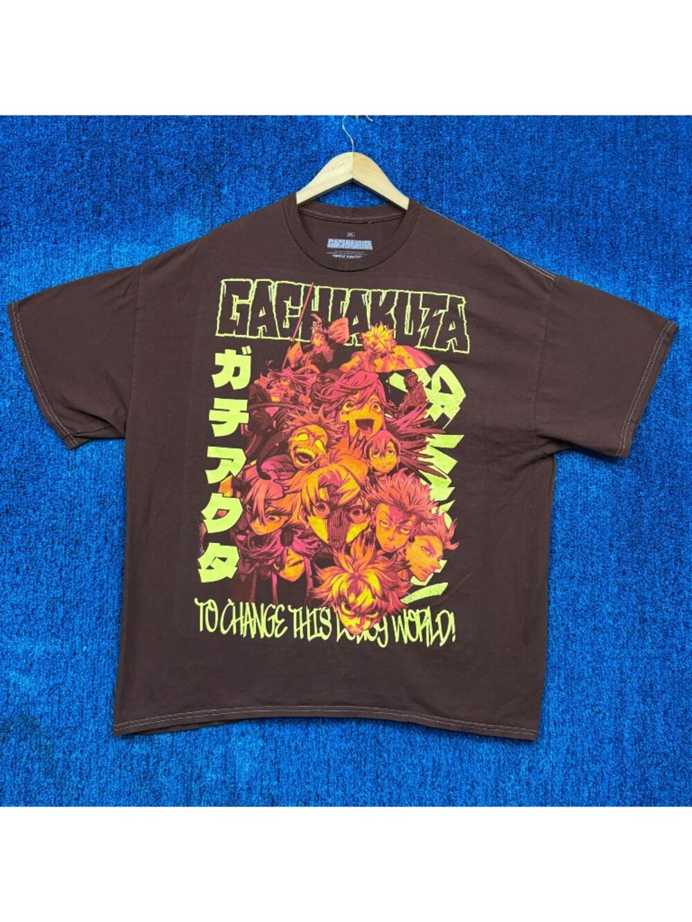 Gacguakuza Anime.Brown T-Shirt Size Extra Large